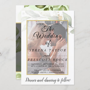 Modern Vellum Overlay Wedding Invitation