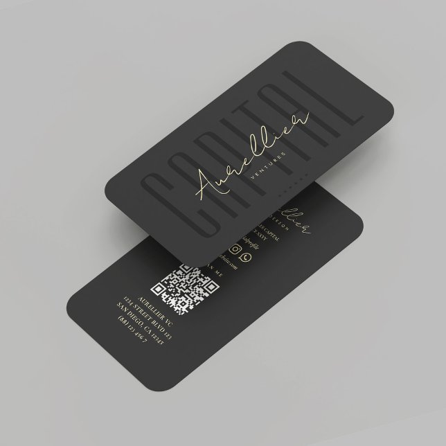 Modern Venture Capital Black Gold Professional  Business Card (Modern Venture Capital Black Gold Professional Business Card
)