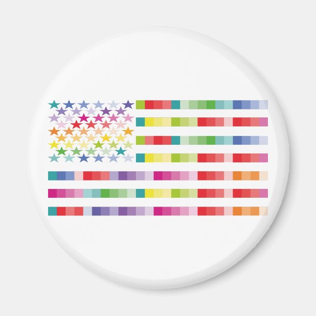 MODERN VERSION MULTICOLOR USA/USA FLAG BY MASANSE MAGNET (Front)