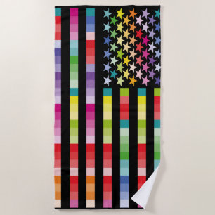 MODERN VERSION MULTICOLOR USA/USA FLAG MASANSER BEACH TOWEL