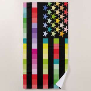 MODERN VERSION MULTICOLOR USA/USA FLAG MASANSER BEACH TOWEL