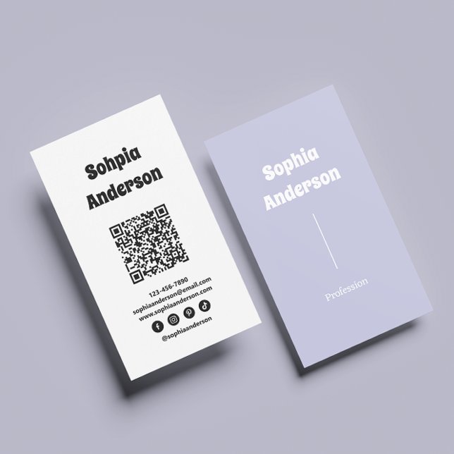 Modern Vertical design | QR Code & Social Links Business Card (Creator Uploaded)