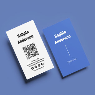 Modern Vertical design QR Code & Social Links Business Card