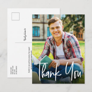 Modern Vertical Graduation Custom Photo Announcement Postcard
