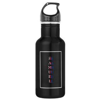 Modern Vertical Monogram Black White 532 Ml Water Bottle
