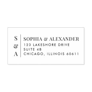 Modern Vertical Monogram & Minimalist Self-inking Stamp
