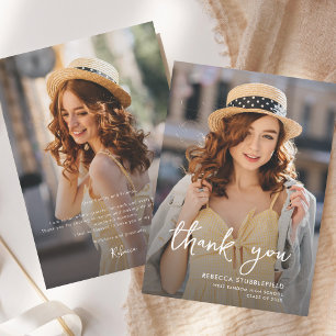 Modern Vertical Photo Graduation 2026 Thank You Card