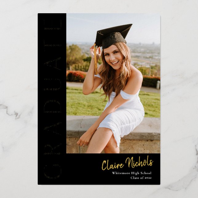 Modern Vertical Photo Graduation Gold (Front)