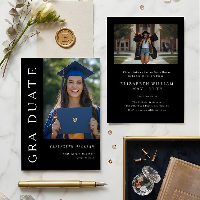 Modern Vertical Photo Graduation Invitation (Creator Uploaded)
