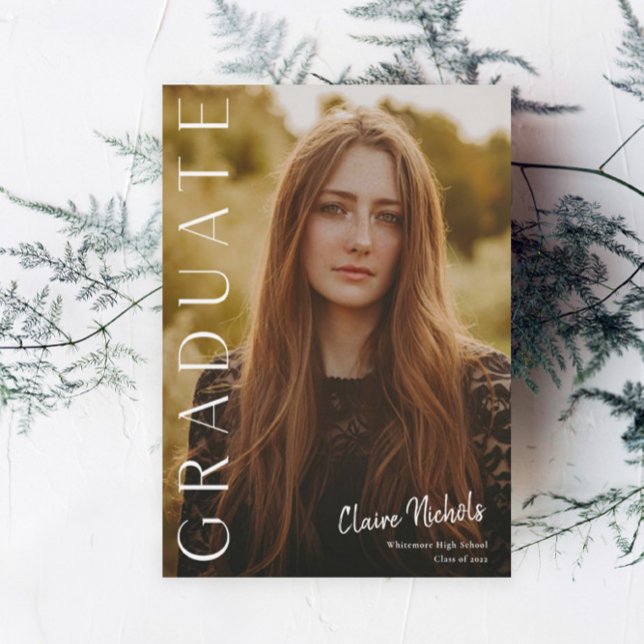 Modern Vertical Photo Graduation Invitation (Creator Uploaded)