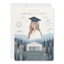 Modern Vertical Photo Graduation Invitation class