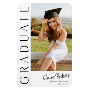Modern Vertical Photo Graduation Magnet