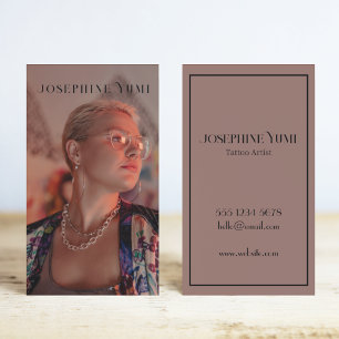 Modern Vertical Photography Photo Tattoo Artist  Business Card
