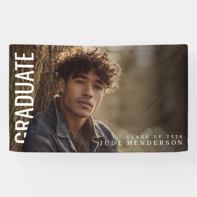 Modern Vertical PhotoPop Graduation Banner (Horizontal)