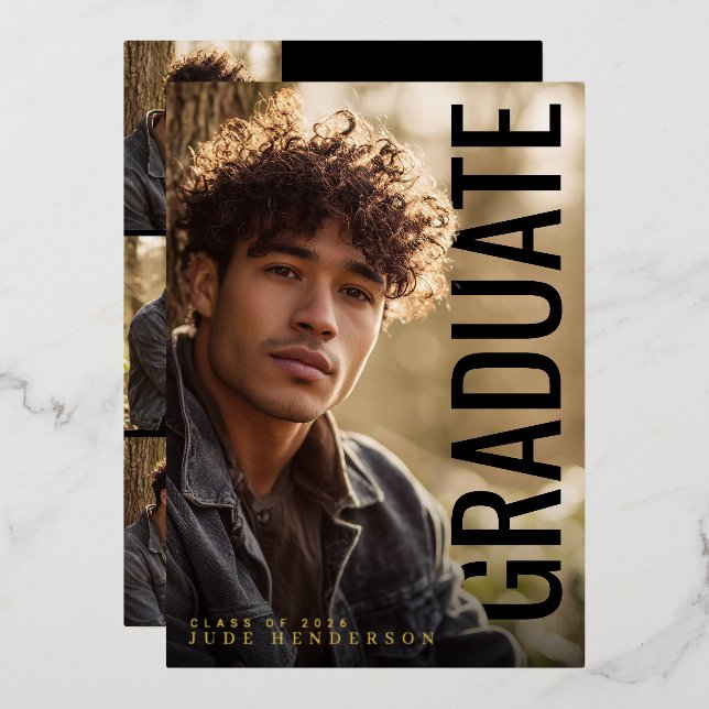 Modern Vertical PhotoPop Graduation Party (Front/Back)