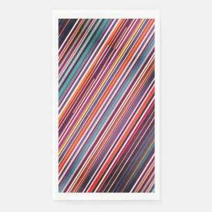 Modern Vertical Stripe Abstract in Plum & Teal Napkin