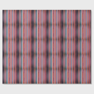 Modern Vertical Stripe Abstract in Plum & Teal Wrapping Paper