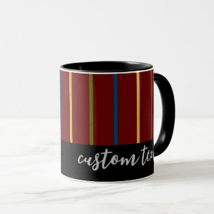 MODERN VERTICAL STRIPE REPEATING PATTERN RED COLOR MUG