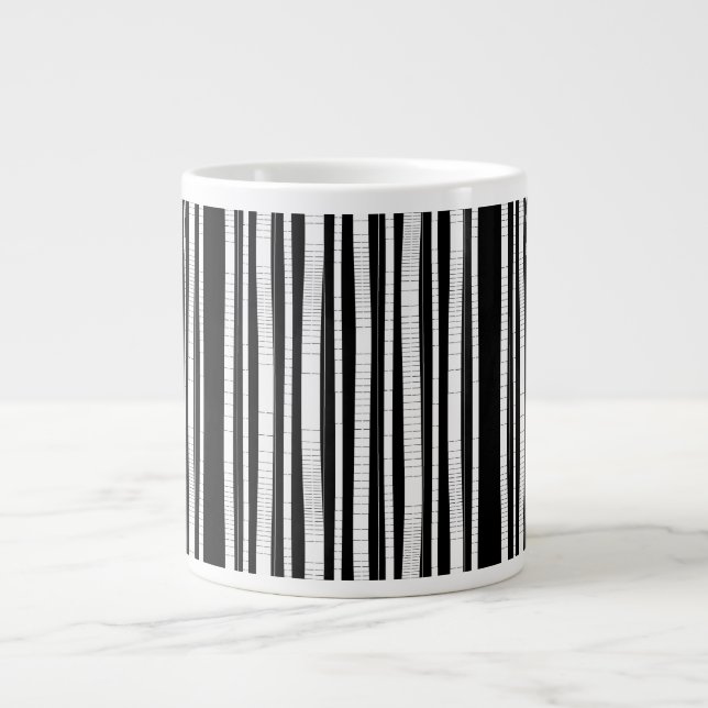 Modern Vertical Stripes Pattern Large Coffee Mug (Front)