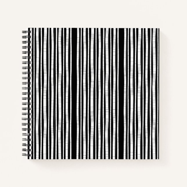 Modern Vertical Stripes Pattern Notebook (Front)