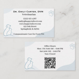 Modern Vet Clinic With QR Customisable Business Card