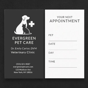 Modern Veterinarian Vet Pet Appointment Reminder Card