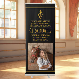 Modern Veterinary School Photo Graduation Party Retractable Banner