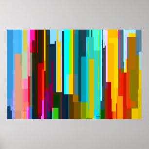 Modern, Vibrant and Colourful Abstract Geometry Poster