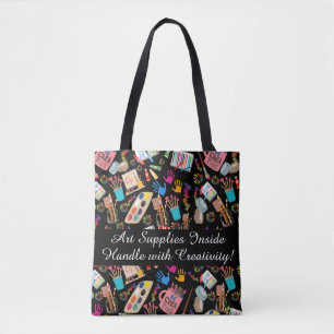 modern vibrant art lover personalised tote bag