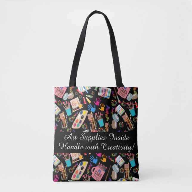 modern vibrant art lover personalised tote bag (Front)