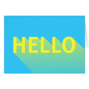 Modern Vibrant Blue and Yellow Hello Typography