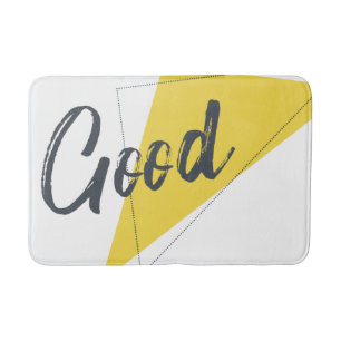 Modern, vibrant, bold graphic design of Good Bath Mat