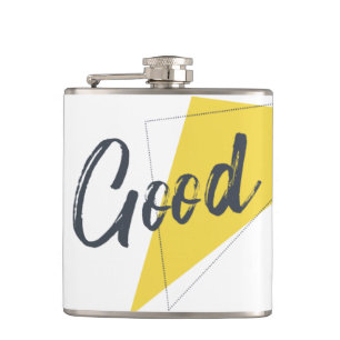 Modern, vibrant, bold graphic design of Good Hip Flask
