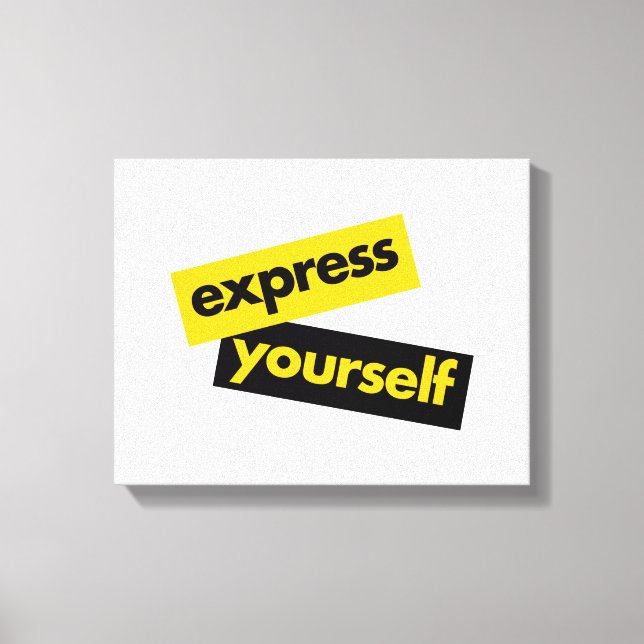 Modern, vibrant, bold graphic of Express Yourself Canvas Print (Front)