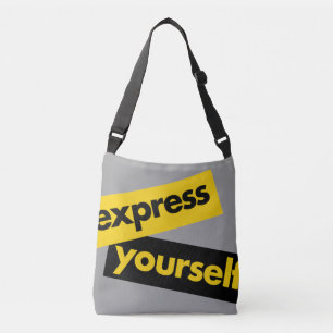 Modern, vibrant, bold graphic of Express Yourself Crossbody Bag