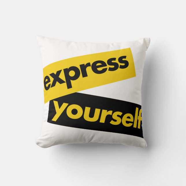 Modern, vibrant, bold graphic of Express Yourself Cushion (Front)