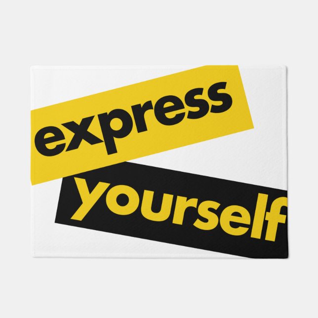 Modern, vibrant, bold graphic of Express Yourself Doormat (Front)