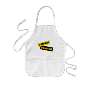 Modern, vibrant, bold graphic of Express Yourself Kids Apron
