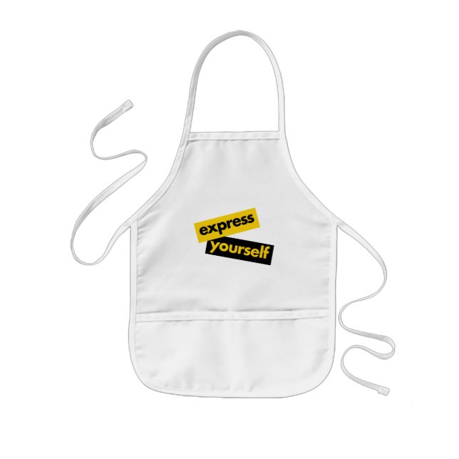 Modern, vibrant, bold graphic of Express Yourself Kids Apron (Front)