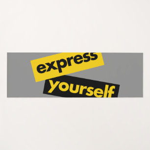 Modern, vibrant, bold graphic of Express Yourself Yoga Mat
