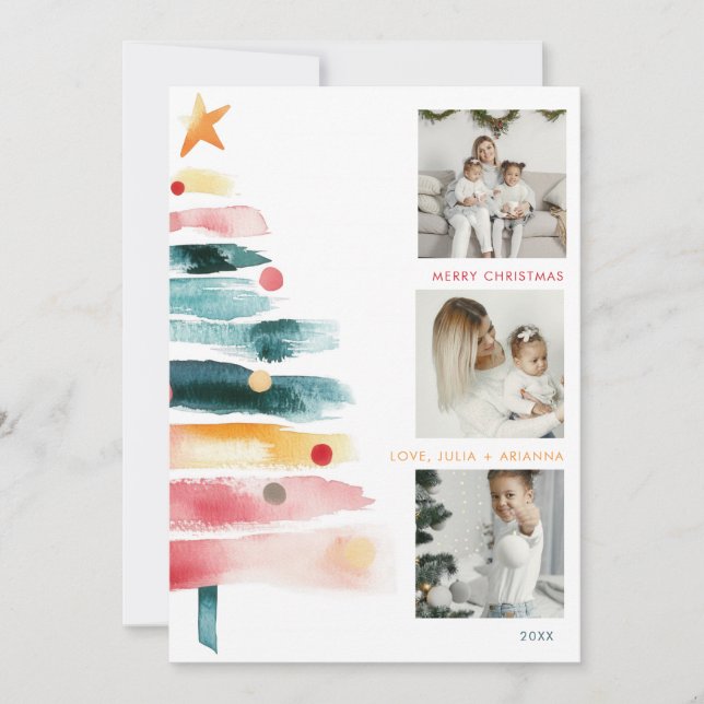 Modern Vibrant Christmas Card (Front)