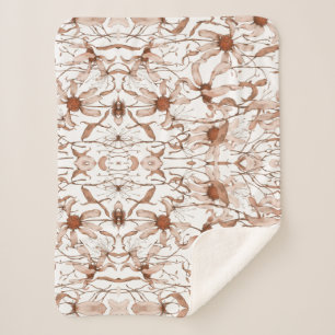 Modern vibrant color daisy wallpaper sherpa blanket