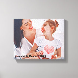 Modern vibrant color mother photo art canvas print