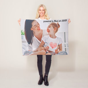 Modern vibrant color mother photo art fleece blanket