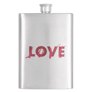 Modern, vibrant, cool, trendy design of Love Hip Flask