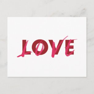 Modern, vibrant, cool, trendy design of Love Postcard