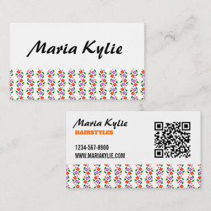 Modern Vibrant Floral Seamless Bright Botanical Business Card