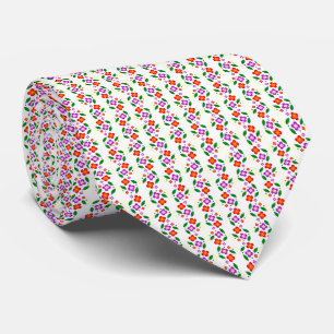Modern Vibrant Floral Seamless Bright Botanical Tie