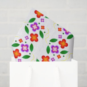 Modern Vibrant Floral Seamless Bright Botanical Tissue Paper