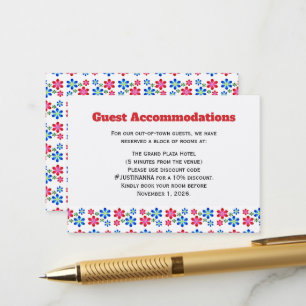 Modern Vibrant Flower Power Wedding Pattern, Enclosure Card